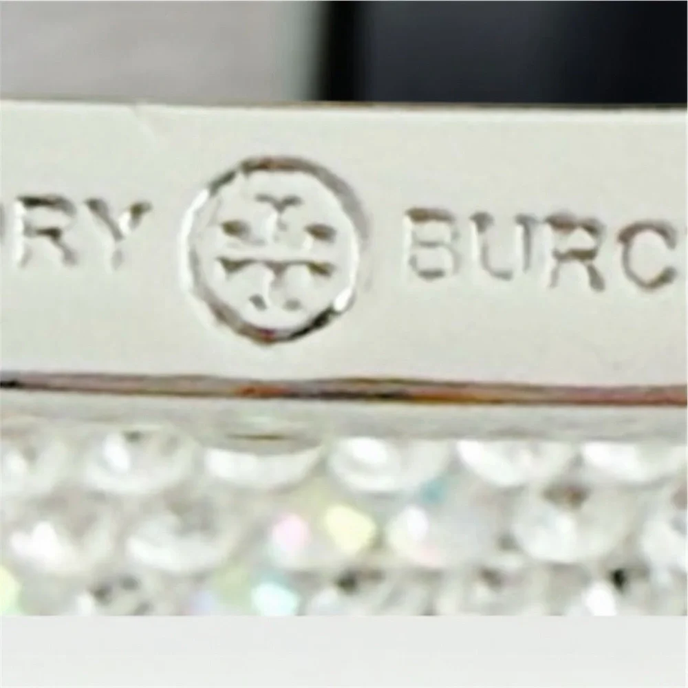 NWT Tory Burch Miller Stud Crystal Pave’ Bracelet in Silver - Picture 4 of 7